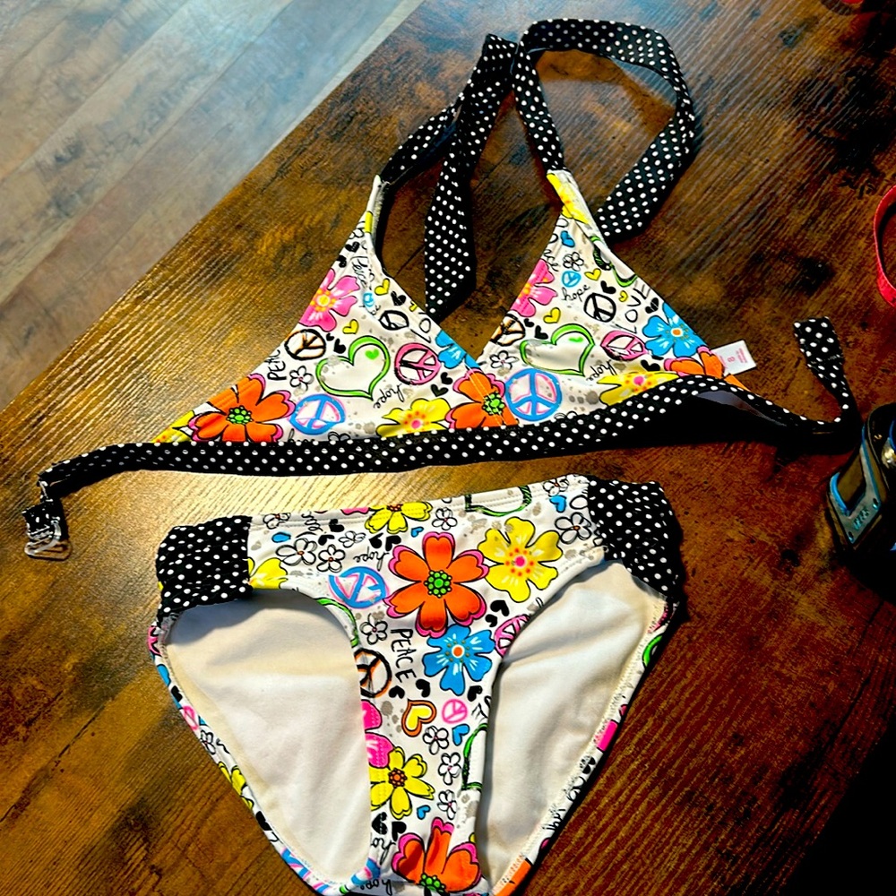 Original Justice girls two piece bathing suit size 8